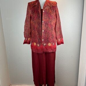 Vintage K Petite Matching Blouse and Maxi Dress